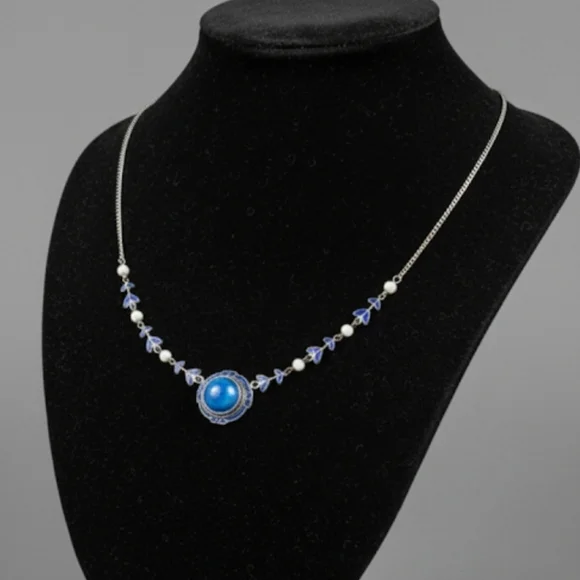 Lapis Lazuli and Silver 16in Necklace - Picture 1 of 7